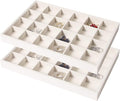 Coward 2PC Stackable 24 Gird Jewelry Organizer Tray Necklace Earring Box by FocusOnJewelryDisplay15yrs