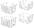 Deep Refrigerator Organizer Baskets, Metal Wire Baskets by lonpute