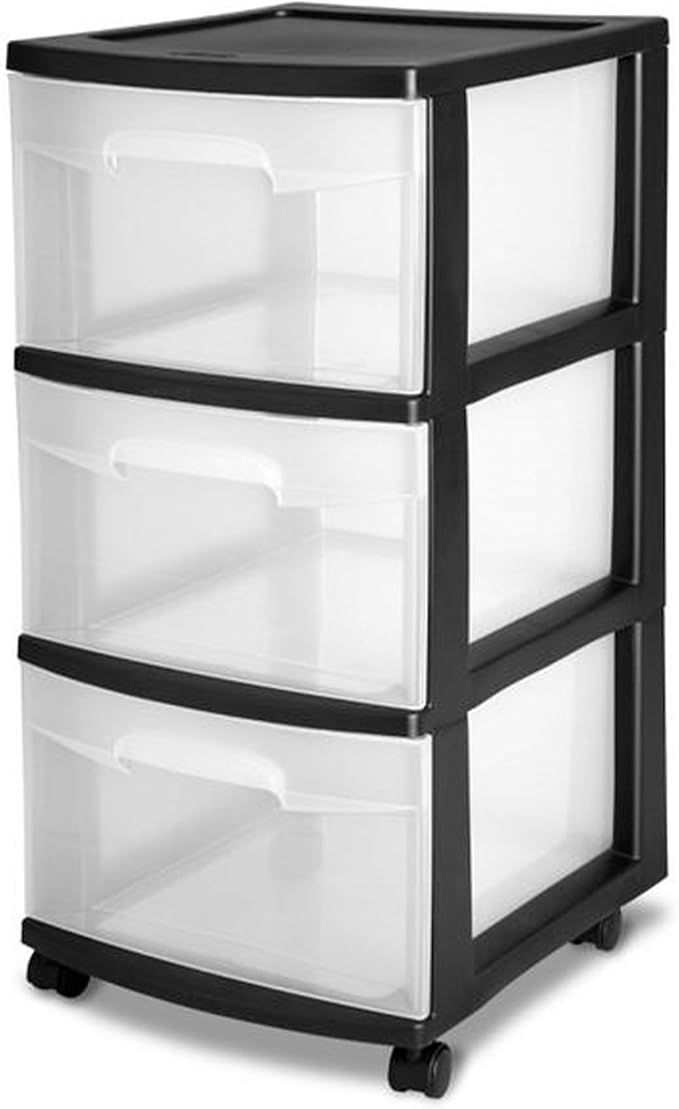 Sterilite 8 Pack Plastic Storage Organizer, 3 Drawer Rolling Bin Cart, Closet - Image 9