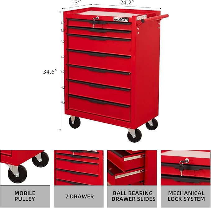 7-Drawer Rolling Tool Chest - Image 3