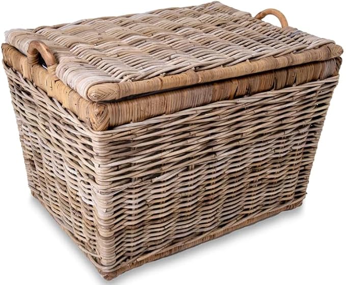 The Basket Lady Lift-Off Lid Wicker Storage Basket, 24.5 in L x 18 in W x 17.5 by TheBasketLady