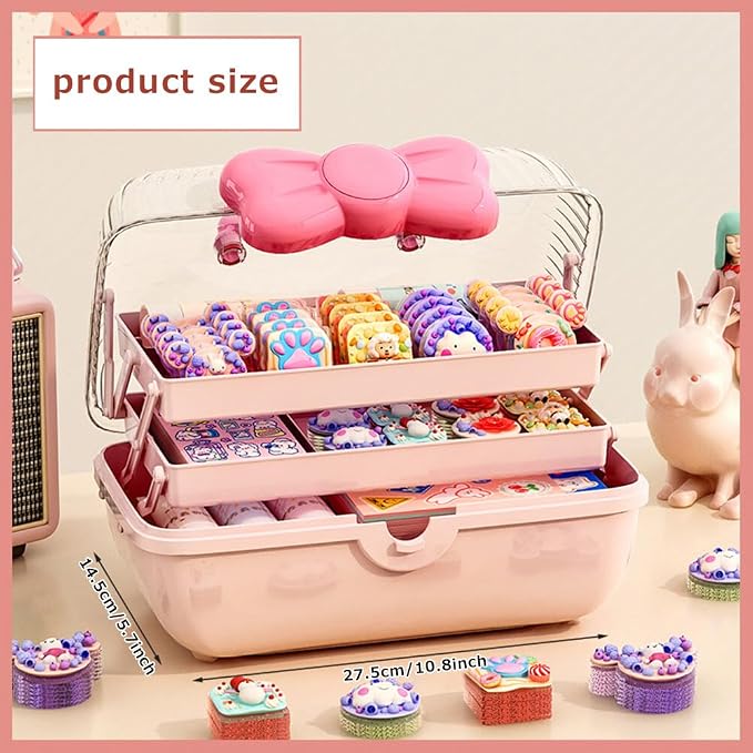 Cute Girls Hair Accessories Storage Box Bow Switch Organizer Box Jewelry Box - Image 2