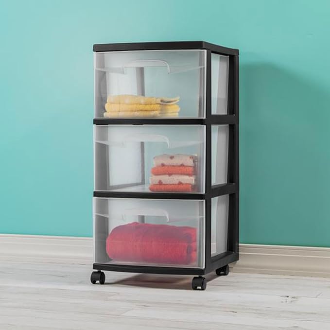 Sterilite 4-Pack 3-Drawer Rolling Plastic Storage Cart, or Dorm Portable - Image 5