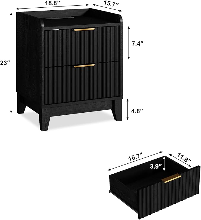 Wnutrees Fluted Nightstand - Image 3