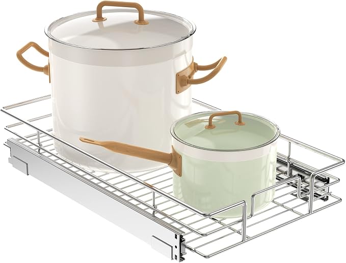 LOVMOR Pull Out Cabinet Organizer 11½" W x 21½" D, Kitchen Cabinet Pull Out by LOVMOR