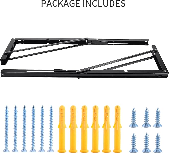 YUMORE Folding Shelf Brackets, 20 Inch Heavy Duty L Bracket, Max Load: 330lb - Image 7