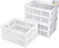 3-Pack Plastic Collapsible Storage Crates-30L, Foldable Plastic Crates by Aebeky
