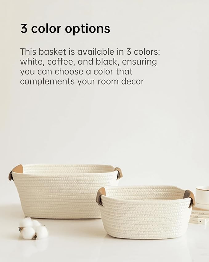 Medium Cotton Woven Basket - Image 6