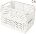 Small Pastel Plastic Storage Bins 2Pcs Foldable Pastel Crates Plastic Basket by Tobesonuoze