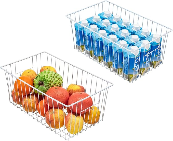 Freezer Baskets Organizer, Refrigerator Metal Wire Storage Divider, Household - Image 2