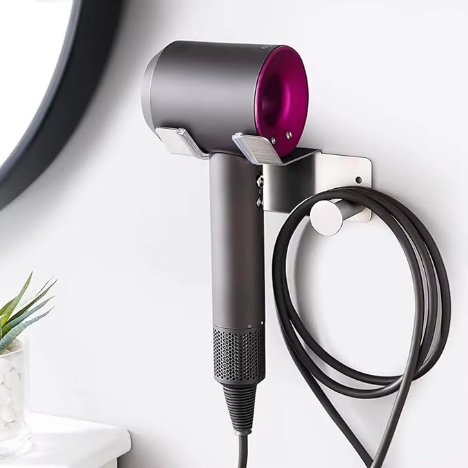 Hair Dryer Holder Stainless Steel, Blow Dryer Holder Self Adhesive, Dyson Hair - Image 7