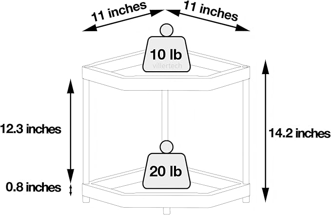 Kitchen Corner Shelf Countertop 2 Tier Bathroom Counter Organizer Cabinet - Image 3
