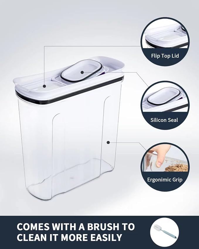 FreshKeeper Cereal Containers Storage Set, Airtight Food Storage Container - Image 9