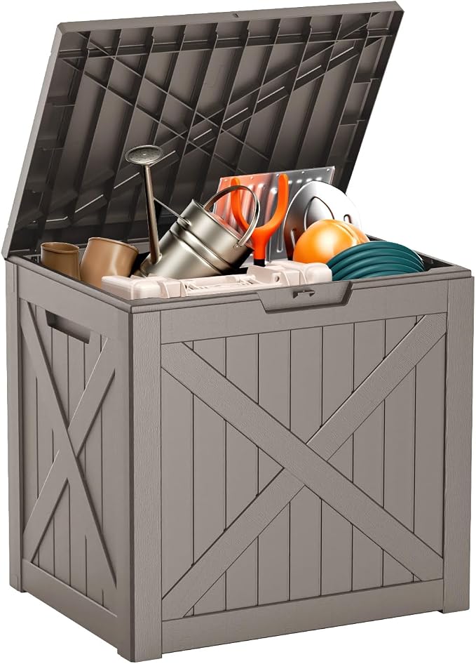 EasyUp 32 Gallon Outdoor Deck Box Waterproof, UV Resistant Resin Outdoor by EASYUP