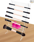 2 Pcs Acrylic Makeup Brush Holder, 16 Tier Unique Clear Paint Brush Drying Rack by Unknown