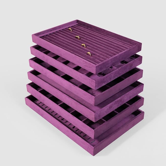 Velvet Stackable Jewelry Display Flat Tray - Image 8