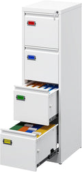4-Drawer File Cabinet, 16.3" Deep Vertical Filing Cabinet by PEUKC