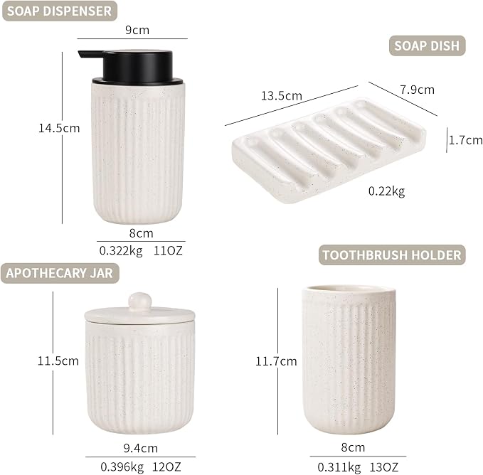 BosilunLife Ceramic Bathroom Accessories Set - Image 5