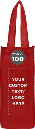 DISCOUNT PROMOS Non-Woven Vineyard Two Bottle Wine Bags by DISCOUNTPROMOS