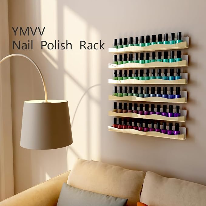 YMVV Wall-Mounted Nail Polish Organizer Rack - Image 5