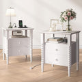 White Night Stand Set 2, Vintage Nightstand by Joinice