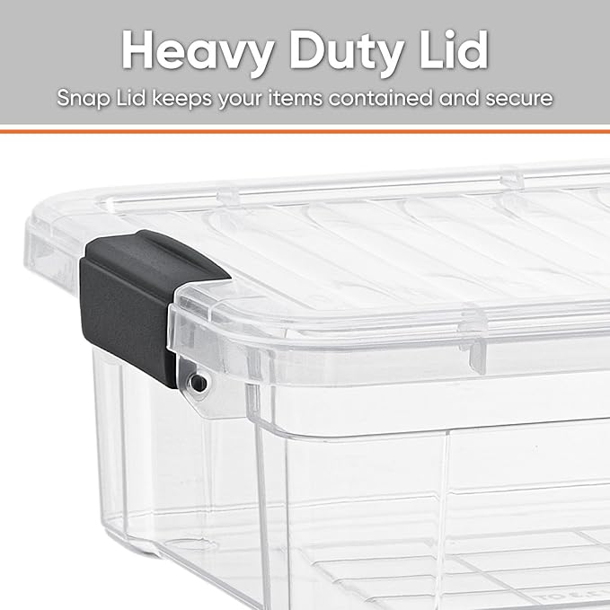 Superio Storage Bins with Lids- 6 Pack, 7.4 Qt Clear Boxes - Image 4