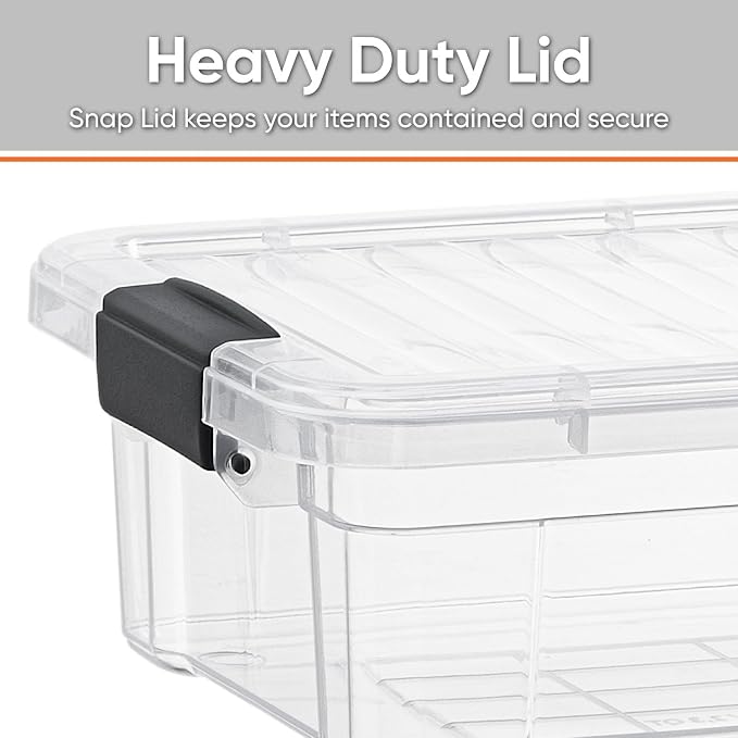 Superio Storage Bins with Lids- 4 Pack, 7.4 Qt Clear Boxes - Image 4