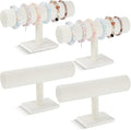Wenqik 4 Pcs Bracelet Holder Stand Beige Velvet Bracelet Jewelry Display Holder by Wenqik