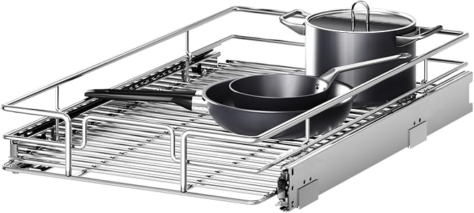 Pull Out Cabinet Organizer 13½" W x 18" D, Heavy Duty Cabinet Pull Out Shelves by Unknown