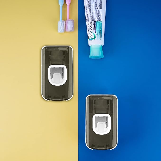 2 Slot Toothbrush Holder and Toothpaste Dispenser Wall Mounted, Automatic - Image 5