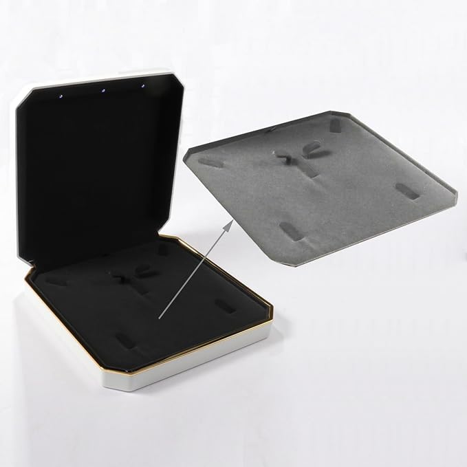 HSLFUAI Necklace Box with Led Light, Jewelry Box - Image 7