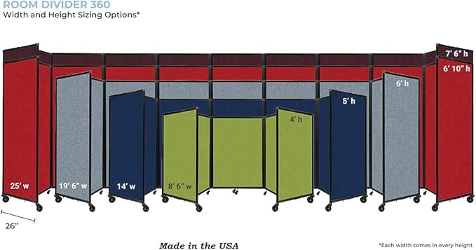 Versare Room Divider 360 Portable Wall Partition | Folding Panels | Large - Image 5