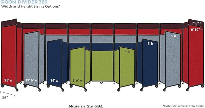 Versare Room Divider 360 Portable Wall Partition | Folding Panels | Large - Image 5