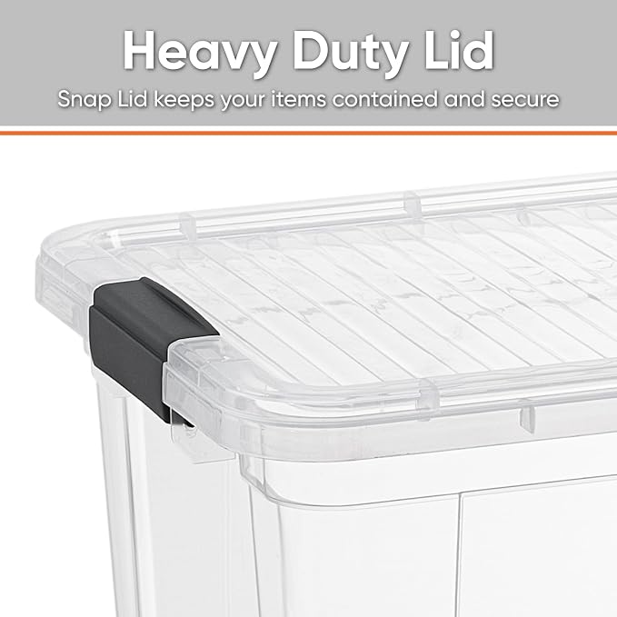 Superio Storage Bins with Lids- 8 Pack, 1.85 Qt Clear Boxes - Image 4