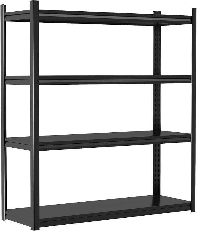4-Tier Storage Shelves, Garage Metal Shelving Unit, Adjustable, Double-Layer by Beaunatixx