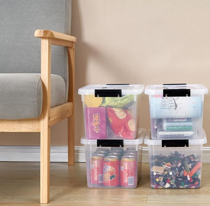 Clear Storage Latch Box 12 Quart, Plastic Organizing Box/Bin - Image 6