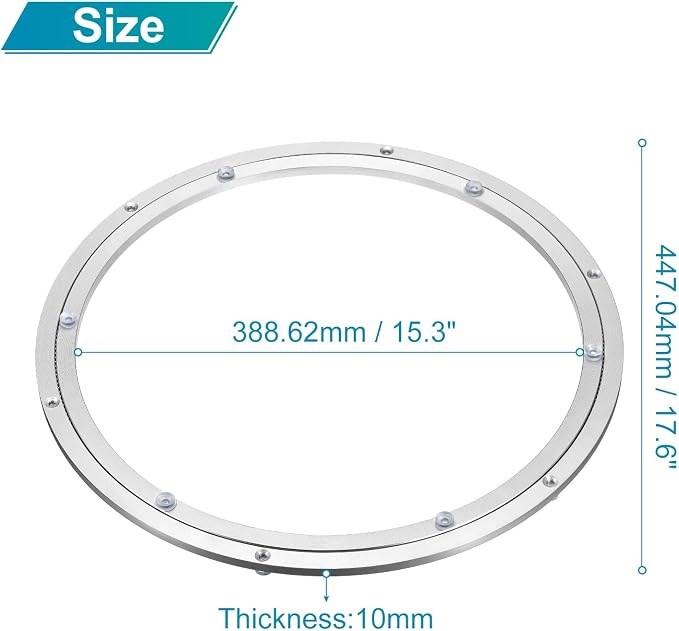 MECCANIXITY Aluminum Lazy Susan 18 Inch Turntable Ring Large Bearing Metal - Image 2