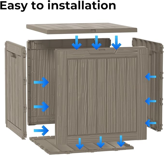 45 Gallon Resin Deck Box, Waterproof Outdoor Storage Box - Image 8