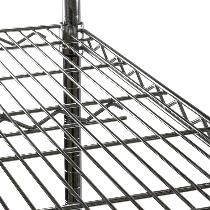 Shelving Inc. 8" d x 18" w x 54" h Black Wire Shelving - Image 4