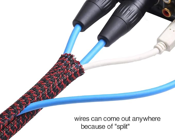 Alex Tech 10ft - 3/8 inch Cord Protector Wire Loom Tubing Cable Sleeve Split - Image 3
