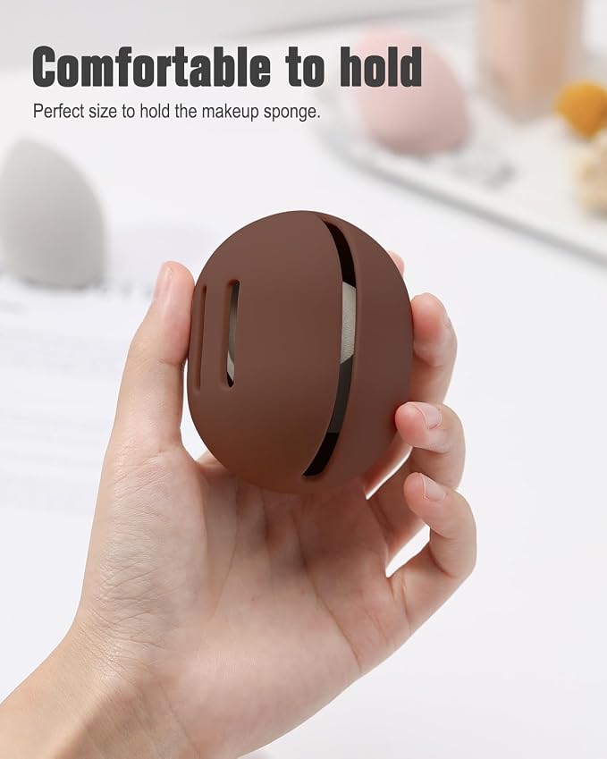FERYES 2 PCS Makeup Sponge Holder – Shatterproof Eco-Friendly Silicone Beauty - Image 3