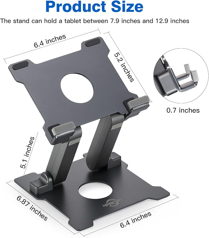 KABCON Adjustable Aluminum Tablet Stand, Compatible - Image 2