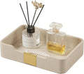 Valet Tray Desktop Storage Organizer, PU Leather Catchall Bedside Vanity Tray by Cretkhp