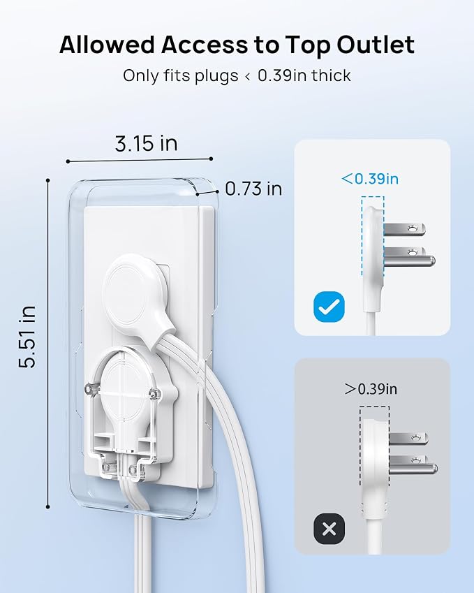 TROND Flat Plug Power Strip - 10ft Extension Cord with Multiple Outlets and 4 - Image 4