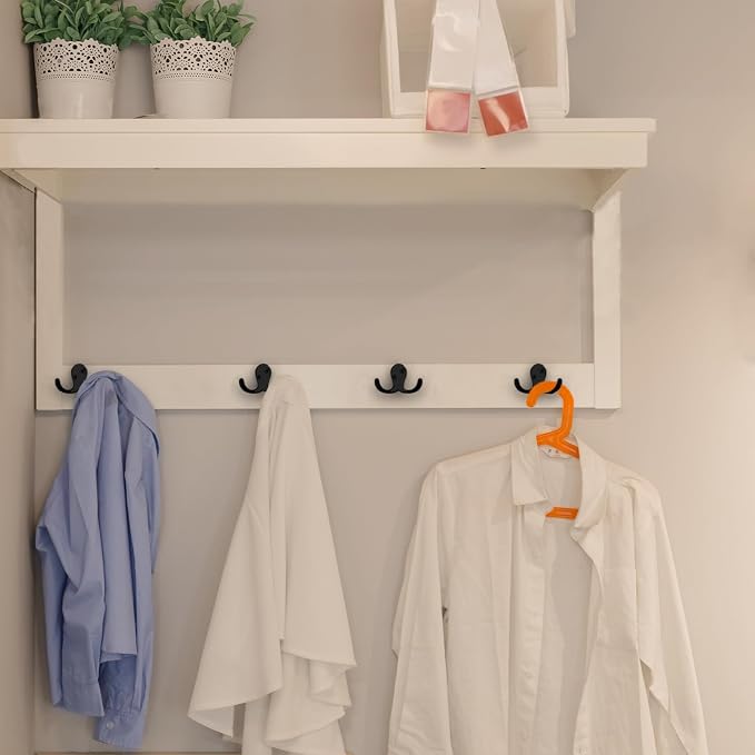 IBosins 16 Pack Heavy Duty Double Prong Coat Hooks Wall Mounted - Image 7