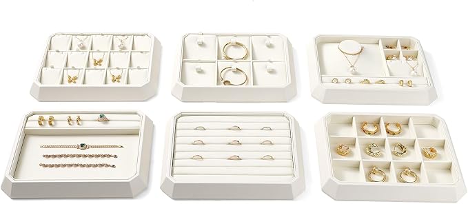Premium PU Leather Stackable Jewelry Ring Display Tray Ring Earring Display - Image 4