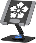 Tablet Stand for iPad, 360° Rotating Aluminum Foldable Holder – Adjustable Desk by Axbima