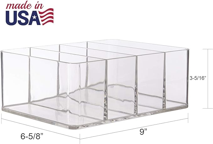 STORi 4-Compartment Clear Plastic Organizer, Rectangular Divided Makeup and - Image 5