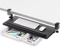 Keyboard Tray Under Desk with a Soft Wrist Rest，Under Desk Keyboard Tray Slide by Omhuzsyo