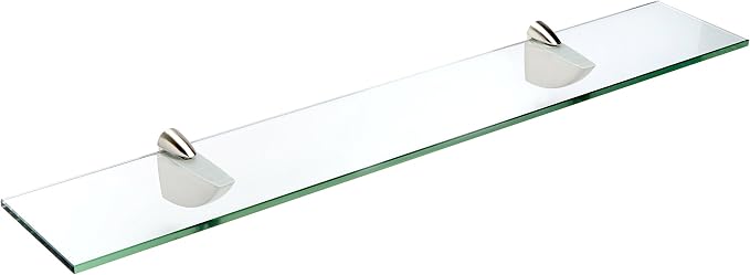 Spancraft Glass O-6x18-Brushed Steel Oriole Glass Shelf, Brushed Steel by Spancraft